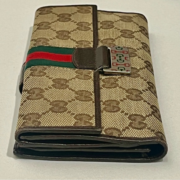 ✨GUCCI✨✅AUTHENTIC Monogram GG “Sherry” long wallet with BOX - Picture 10 of 12
